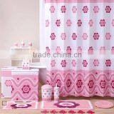Pink Flower Bathroom Products Bath Set, Childlike Pretty Shower Curtain/bathroom Floor Door Mat Set/bathroom Set thumbnail-1