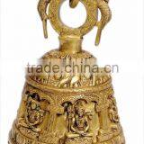 Temple Bells Carved With Shiva 13"