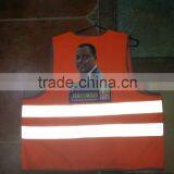 Custom Orange Color Reflective Jacket Printed Vest for Advertising thumbnail-2