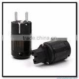 OEM/ODM Rhodium Plated Schuko Power Plug + IEC Connector For Audio