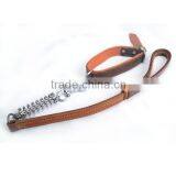 Hot Sale Fashionable Metal Chain Genuine Leather Dog Collars in 2016 thumbnail-1