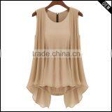 Latest Styles Plain Sleeveless Chiffon Designer One Piece Summer Dress for Women