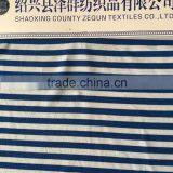 shaoxing zequn textile polyester spandex knit fabric yarn dyed blue and white stripe jersey fabric for skirt and T-shirt