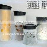 Frosted glass jar with plastic lid (CP042DS7)
