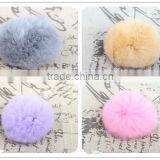 Customize Fashion Colorful Fluffy Ball Keychain / Rex Rabbit Fur Ball thumbnail-2