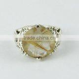 Big Dreams !! Golden Rutile 925 Sterling Silver Ring, Gemstone Silver Jewellery, Fine Silver Jewellery thumbnail-2