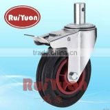 Gray Rubber stem double brake Standard industrial caster wheels