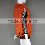 Sleeveless Womens Genuine Rabbit Fur Knitted Vest Girls Raccoon Fur Vest thumbnail-3
