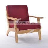 Pastoral Style Solid Wood Sofa Single Seater Dining Room Chair Sofa thumbnail-4