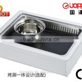 stainless steel electric Pan grill steam hot pot and Teppanyaki bbq grill, GEF-2000DCT