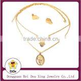 China Factory Direct Sell Fashion Gold Stainless Steel Religious De Guadalupe Charm Two Layers Chains Necklace For Easter Gift thumbnail-1