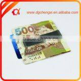 2015 Promotion Silvery Metal Money Clips With Customized Logo