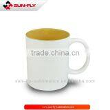 Sublimation Ceramic Inner Color Printed Mug Yellow (SFS-MG02)