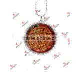 Alloy 30mm Rhinestone Round Plates Lockets Necklace Christmas Gifts thumbnail-6