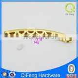 F-1942 bag handle for accessory half round flower shape gold color