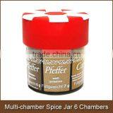 Multi Chamber Spice Jar-6 Condiment Assortment