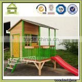 SDPH03 Outdoor Wooden Children Playhouse for Kids Game Slide