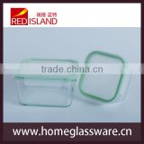 2016 square heat resistant glass bowl with lid for microwave oven
