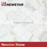 Calacatta White Marble Lantern Mosaic Tiles On Mesh thumbnail-1