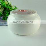 Cheap Stocked White Ceramic Jar , Sugar Pot With Decal in Stock thumbnail-3