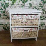 European Style Woven Baskets Cabinets Wooden Home Decorative Furniture thumbnail-3