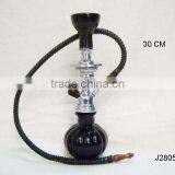 Coloured Glass Hookah in Black With Metal and Ceramic Part in Black thumbnail-1
