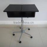Black Foldable Laptop Desk Rolling Tray Workstation Desktop Computer Table thumbnail-2