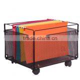 Office Mteal Mesh File Holder With Wheels thumbnail-2