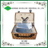 Vintage Handmade Wicker Empty Picnic Hamper thumbnail-2