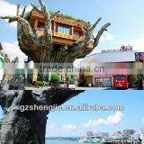 China manufacturer make imitated decorative artificial ficus banyan tree house for outside decoration