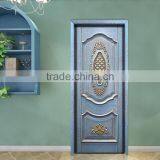 Luxury French Baroque Style Solid Wood Carved Blue Door With Golden Frame BF11-09223c thumbnail-2