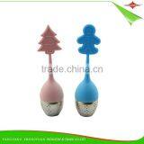 ZY-E3139 Best Sell Colorful Different Shape Silicone and Stainless Steel Tea Strainer thumbnail-1