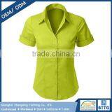 Ladies Office Uniform Design Shirt With Color Match Buttons for Closure thumbnail-4