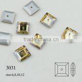 Square Shape Flat Back Crystal Sew on Stone Glass Loose Beads With Hole for Jewelry Decoration thumbnail-1