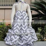 Chevron Maxi Backless Kids Dresses thumbnail-1