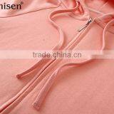 Garment Manufacturer Custom Boutique Cvc Fleece Long Sleeves With Hoodies Women's Coat thumbnail-3