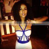 White And Blue Spaghetti Strap Sexy Bodycon 2014 Knitted HL Bandage Dress Evening Party Sexy Dress thumbnail-6