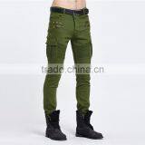 2016 New Brand Men's Fashion Jeans Green Jeans Male Personality Folds Comfortable Hotsale Biker Jeans thumbnail-4