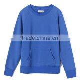 High Quality Simple Womens Pillover Plain O-neck Sweatshirts With Pocket thumbnail-3