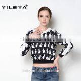 Latest Autumn Casual Digital Printed OEM Women Latest Fashion Blouse Design thumbnail-4