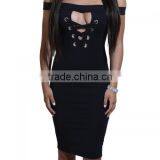 China Guangzhou Clothing OEM One-piece Dress Back Split Tight One-piece Dress thumbnail-4