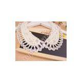 Pearl Collar Necklace Rhinestone Beaded Neckline thumbnail-3