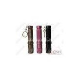 Aluminum CREE XP-E R3 Mini Led Flashlight With Stainless Steel Keychain, 120 Lumens 3 Mode 0.8V-3.7V