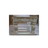 brown marble fireplace with flower (L160cm)