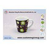 Funny Customized Souvenir Color Changing Ceramic Mug Flower Pattern