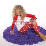 Wholesale Kids Pajamas Sleepwear Red Ruffle Pants Set Girls Cotton Sleepwear Pajamas thumbnail-4