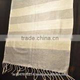 Scarf Using Indigo Cotton & White Viscose thumbnail-4