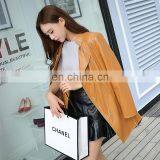 Haining Genuine Sheepskin Girls Leather Jacket Women Long Coat thumbnail-2