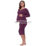 Kate Kasin Comfortable Long Sleeve Cotton Hips-Wrapped Bodycon Pencil Dress Pregnant Woman Dress Maternity Dress KK000615-1 thumbnail-4