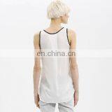T-WV504 Lady Loose Fitted White and Black Chiffon Singlets Wholesale Tank Top thumbnail-2